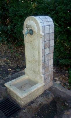 Fountain in travertine Montecelio Park(Rome)
